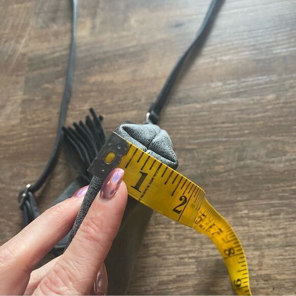 Vegan Leather Purse Crossbody Multiway Waist Fanny Pack Gray Fringe Boho - Picture 12 of 13